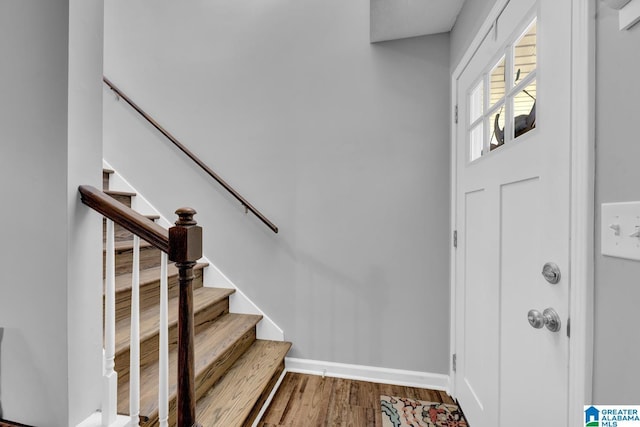 276 River Oak Trl, Hayden, AL 35079 - entrance foyer featuring wood finished floors, stairs, and baseboards