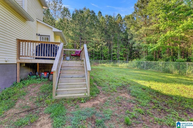 276 River Oak Trl, Hayden, AL 35079 - view of yard with stairway and a wooden deck