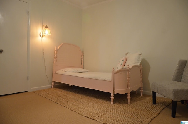 1679 Curry Hwy, Jasper, AL 35503 - carpeted bedroom featuring crown molding and baseboards
