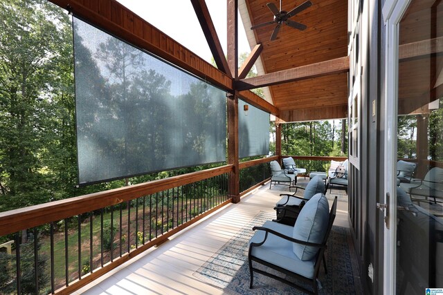 171 Sweetwater Dr, Wedowee, AL 36278 - deck featuring ceiling fan
