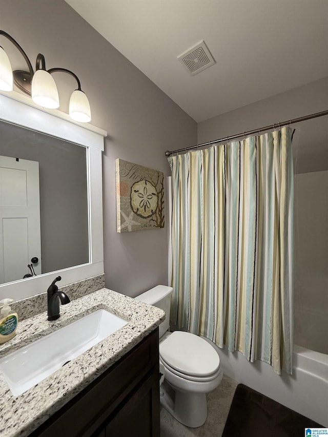 171 Sweetwater Dr, Wedowee, AL 36278 - bathroom featuring vanity, toilet, and shower / tub combo