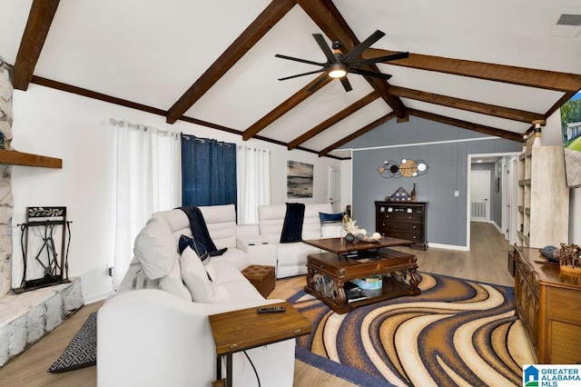 717 Country View Ter, Birmingham, AL 35215 - living room featuring light wood finished floors, a ceiling fan, and baseboards