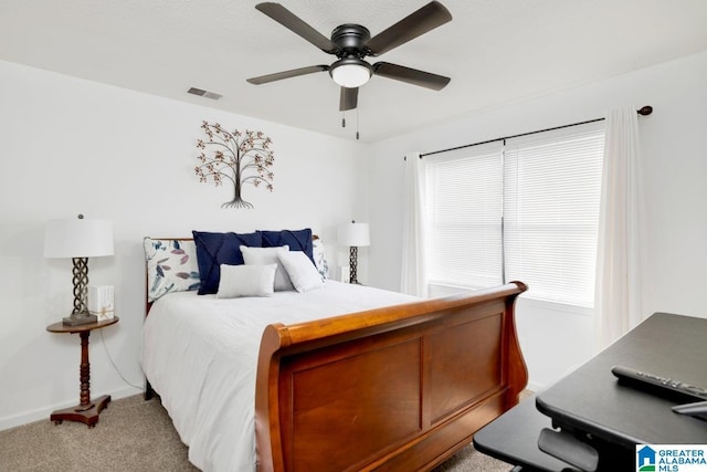 717 Country View Ter, Birmingham, AL 35215 - bedroom with light colored carpet, ceiling fan, and baseboards