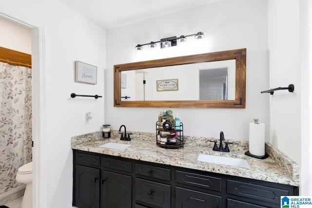 717 Country View Ter, Birmingham, AL 35215 - bathroom with double vanity and toilet