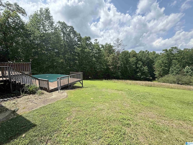 1528 Rainbow Ln, Warrior, AL 35180 - view of green lawn featuring a deck