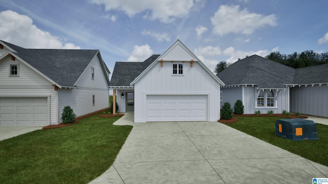 154 Shiloh Creek Dr, Calera, AL 35040 - view of front of property featuring board and batten siding, concrete driveway, and a front lawn