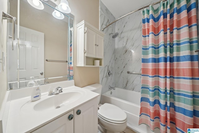 2093 Forest Lakes Ln, Sterrett, AL 35147 - full bathroom with toilet, shower / bath combo with shower curtain, and vanity