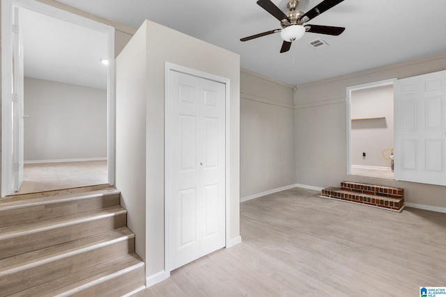 1232 Frisco St, Birmingham, AL 35224 - interior space featuring a ceiling fan, wood finished floors, and baseboards