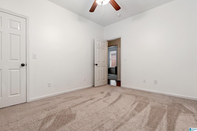 5846 Water Branch Rd, Hoover, AL 35244 - spare room featuring ceiling fan, light colored carpet, baseboards, and a smoke detector