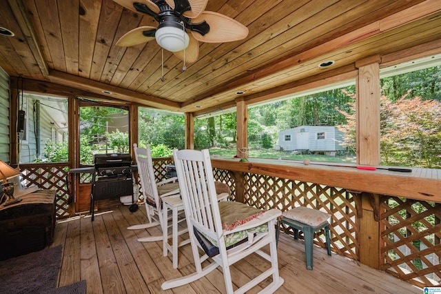 3628 Oscar Bradford Rd, Hayden, AL 35079 - wooden terrace with ceiling fan