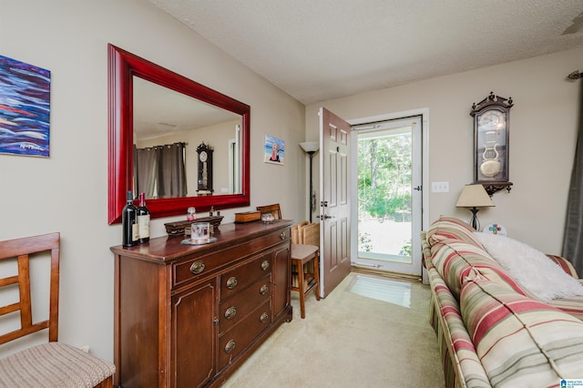 3628 Oscar Bradford Rd, Hayden, AL 35079 - bedroom with access to exterior, light colored carpet, and a textured ceiling