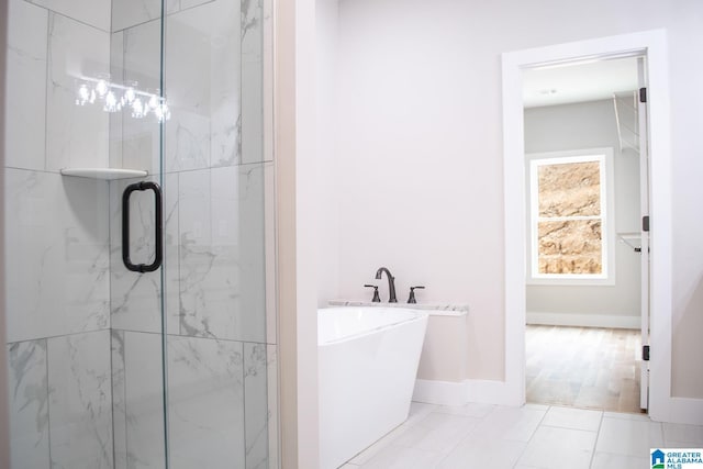 126 Harbor Pointe Dr, Talladega, AL 35160 - full bathroom with a freestanding bath and a marble finish shower