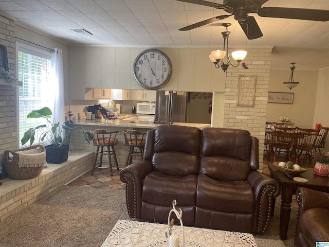5769 Eastern Valley Rd, Mccalla, AL 35111 - living room featuring ceiling fan and carpet floors
