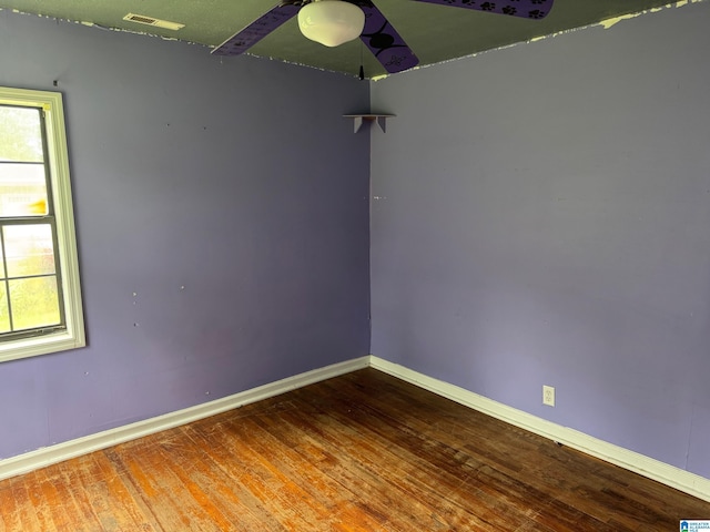 1015 Anderson Rd, Gadsden, AL 35901 - empty room with ceiling fan, baseboards, and wood finished floors
