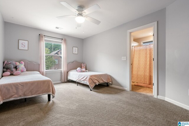 5432 Park Side Cir, Hoover, AL 35244 - carpeted bedroom featuring baseboards and ceiling fan