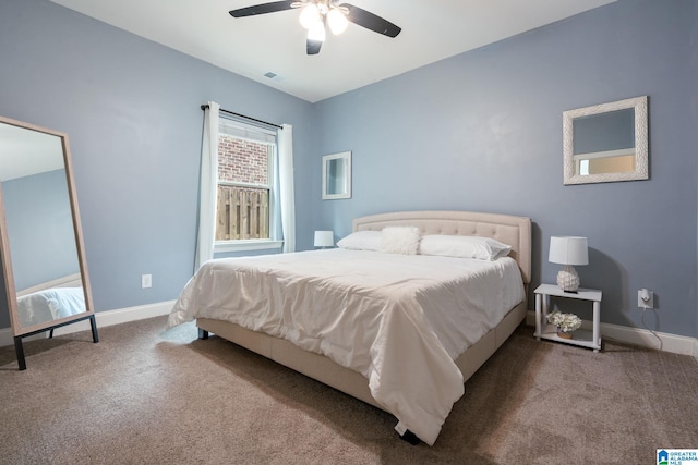5432 Park Side Cir, Hoover, AL 35244 - bedroom with carpet floors, baseboards, and a ceiling fan