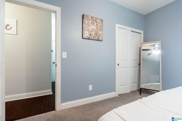 5432 Park Side Cir, Hoover, AL 35244 - bedroom with baseboards, a closet, and carpet