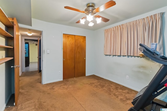 2424 Debbie Dr, Center Point, AL 35215 - unfurnished bedroom with carpet floors, baseboards, a closet, and a ceiling fan