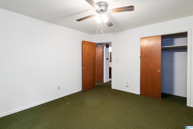 2424 Debbie Dr, Center Point, AL 35215 - unfurnished bedroom with carpet floors, baseboards, a closet, and a ceiling fan