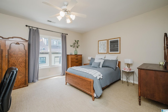 312 La Playa Pl, Homewood, AL 35209 - bedroom featuring light colored carpet, baseboards, and ceiling fan
