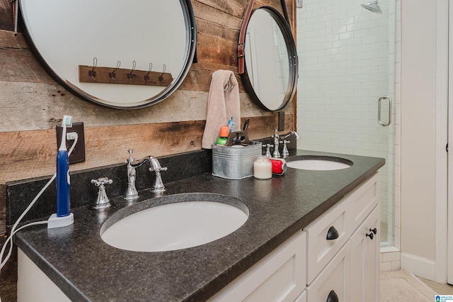312 La Playa Pl, Homewood, AL 35209 - bathroom featuring a stall shower and double vanity