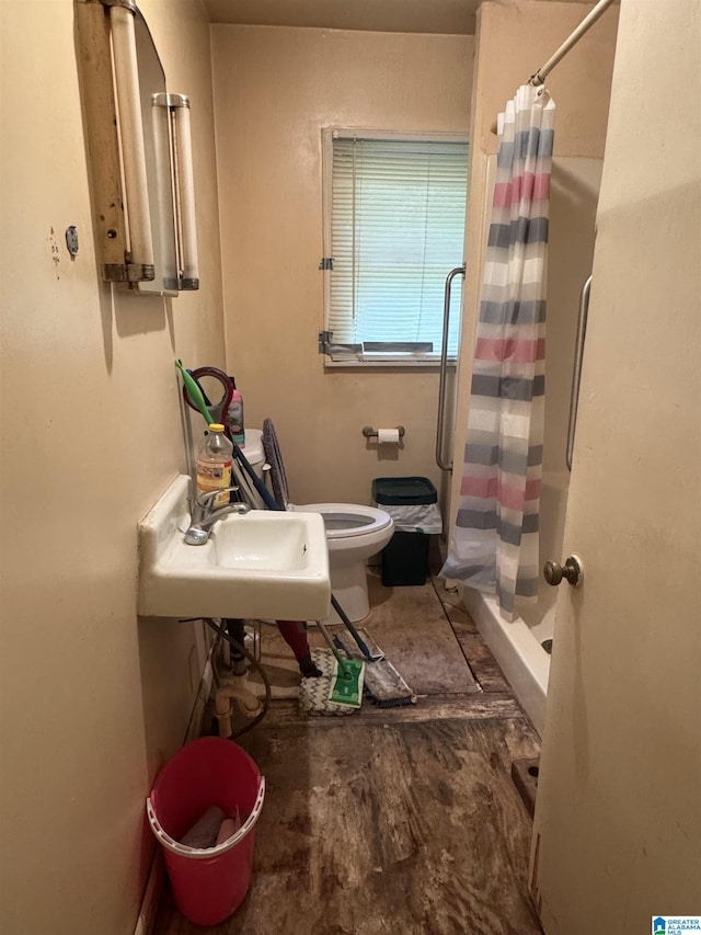 9709 Mize Rd, Remlap, AL 35133 - full bath with a shower with curtain, toilet, and a sink