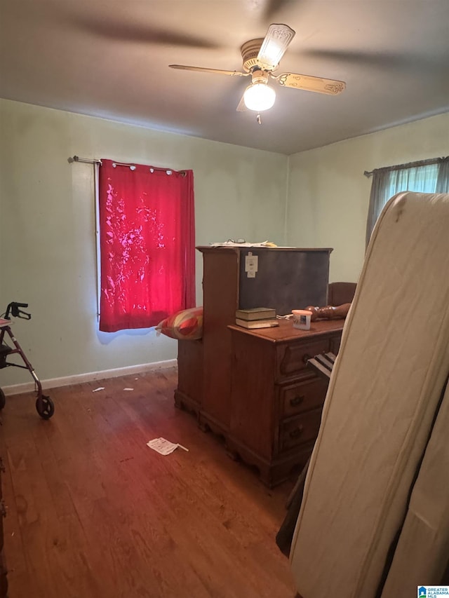 9709 Mize Rd, Remlap, AL 35133 - home office featuring wood finished floors, baseboards, and a ceiling fan