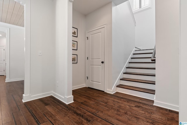 2982 Kelham Grove Way, Birmingham, AL 35242 - entrance foyer with dark wood finished floors, stairs, and baseboards