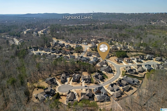 2982 Kelham Grove Way, Birmingham, AL 35242 - aerial view of property and surrounding area featuring a forest, nearby suburban area, and mountains