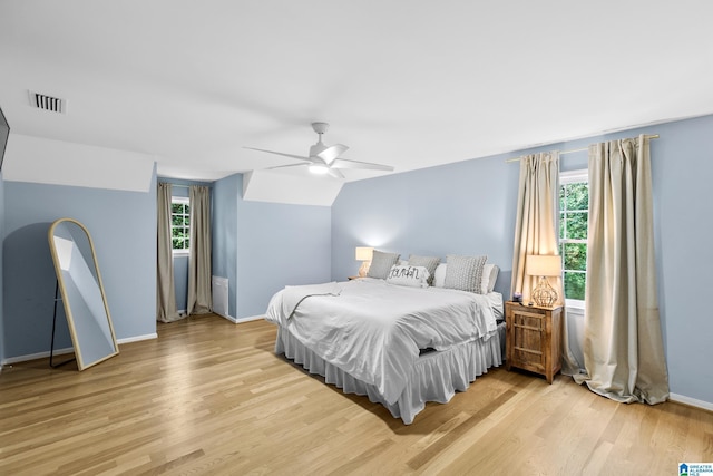 2013 Crossvine Rd, Hoover, AL 35244 - bedroom featuring light wood-type flooring, baseboards, and a ceiling fan