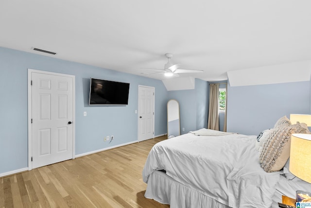 2013 Crossvine Rd, Hoover, AL 35244 - bedroom with light wood-type flooring, ceiling fan, and baseboards