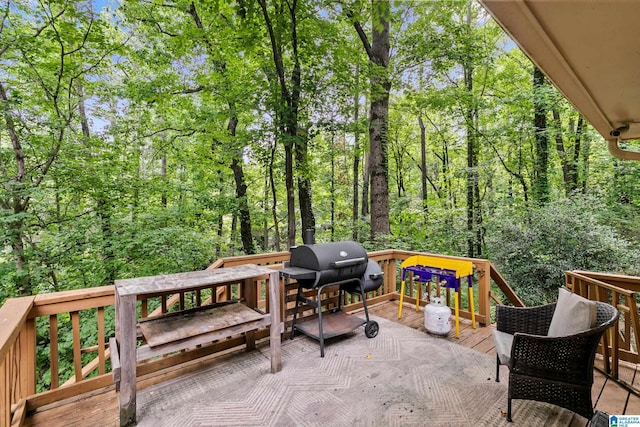 2013 Crossvine Rd, Hoover, AL 35244 - view of patio with a wooden deck and a grill