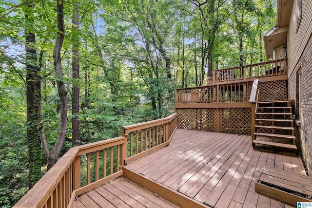 2013 Crossvine Rd, Hoover, AL 35244 - wooden terrace with stairs