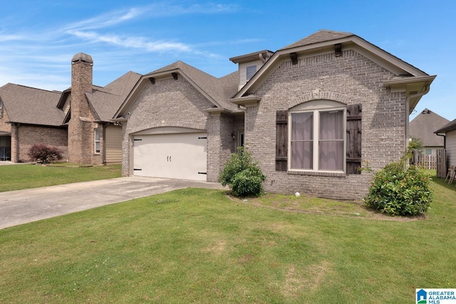 2304 Spaulding Pl, Moody, AL 35004 - french country home featuring brick siding, a garage, concrete driveway, and a front yard