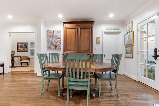 409 Euclid Ave, Mountain Brook, AL 35213 - dining area featuring wood finished floors, french doors, and recessed lighting