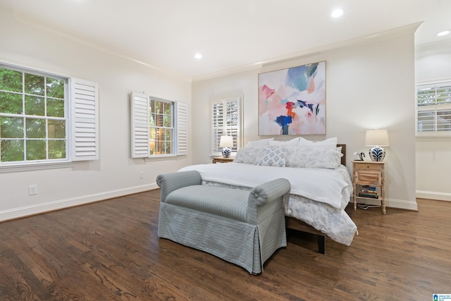 409 Euclid Ave, Mountain Brook, AL 35213 - bedroom featuring baseboards, wood finished floors, recessed lighting, and ornamental molding