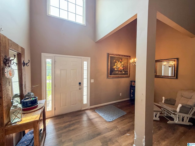 184 Raptor Way, Anniston, AL 36207 - foyer featuring a high ceiling, wood finished floors, and baseboards