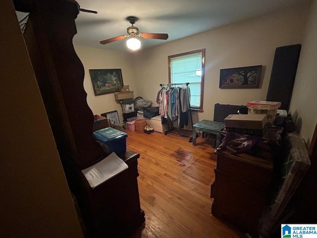 409 Morningview St, Athens, AL 35611 - office with a ceiling fan and wood finished floors