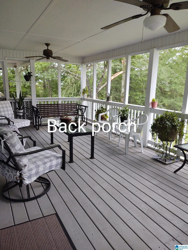 3409 Red Valley Rd, Remlap, AL 35133 - wooden terrace featuring ceiling fan