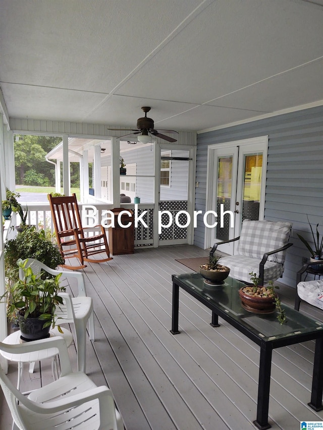 3409 Red Valley Rd, Remlap, AL 35133 - wooden porch featuring ceiling fan