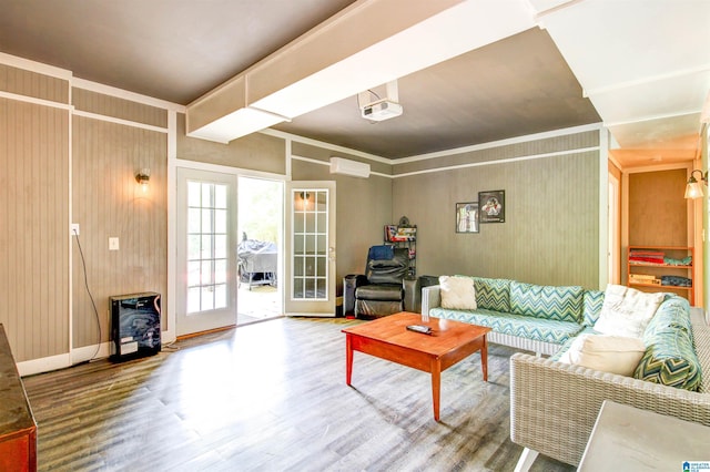 86 Waters Dr, Wedowee, AL 36278 - living area with wood finished floors and a wall mounted AC