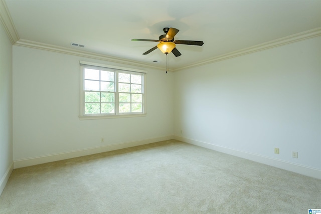 4338 Kings Mountain Rdg, Vestavia Hills, AL 35242 - unfurnished room featuring crown molding, carpet, a ceiling fan, and baseboards
