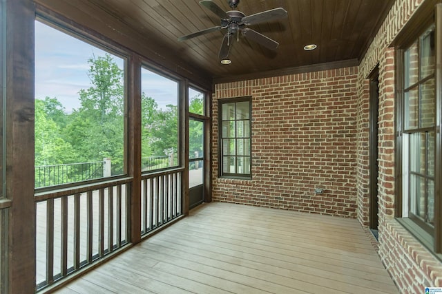 4338 Kings Mountain Rdg, Vestavia Hills, AL 35242 - unfurnished sunroom featuring a ceiling fan