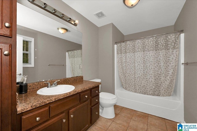 288 Briarfield Rd, Warrior, AL 35180 - bathroom with vanity, tile patterned flooring, toilet, and shower / tub combo