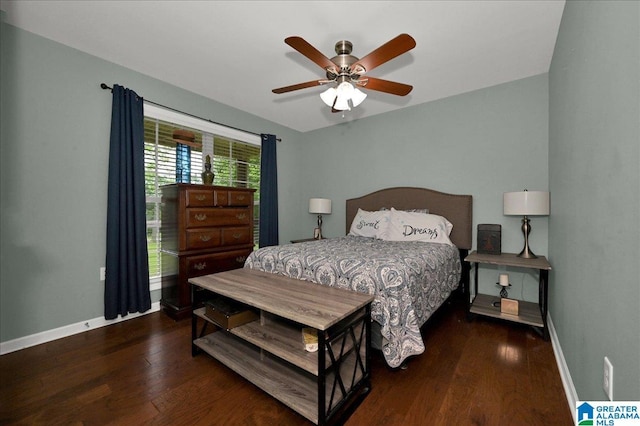 288 Briarfield Rd, Warrior, AL 35180 - bedroom with wood finished floors, baseboards, and a ceiling fan