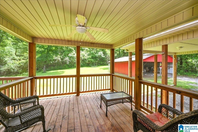 288 Briarfield Rd, Warrior, AL 35180 - wooden deck featuring ceiling fan