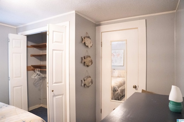 231 Smith Camp Loop, Adger, AL 35006 - bedroom with crown molding, a closet, and a textured ceiling
