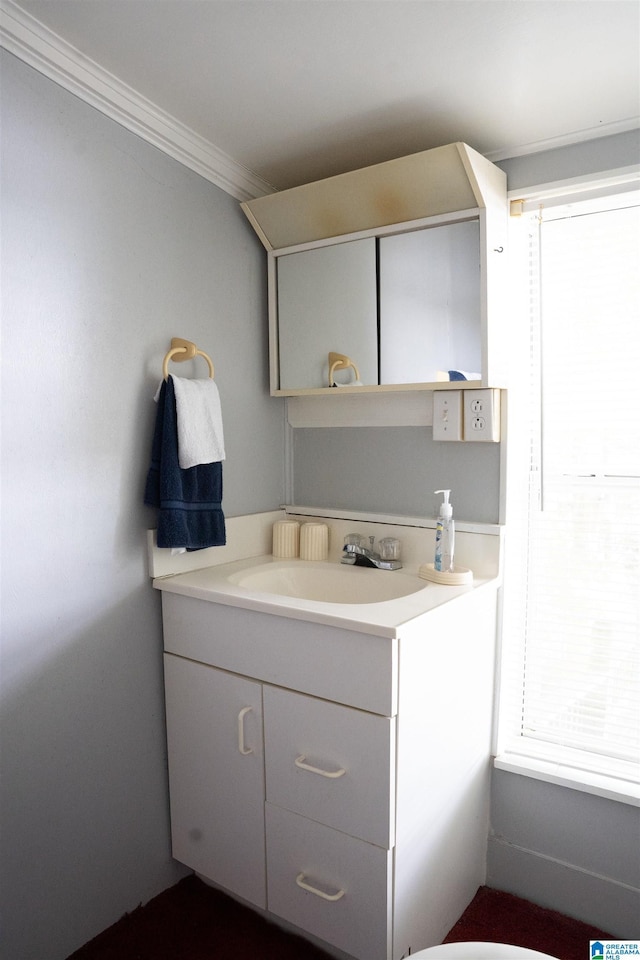 231 Smith Camp Loop, Adger, AL 35006 - bathroom with vanity and crown molding