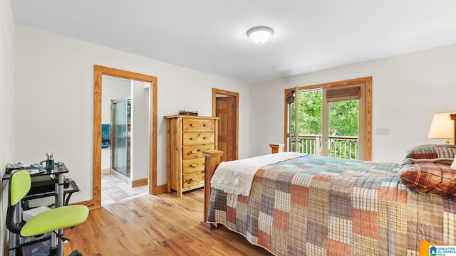 209 Ward Haven Dr, Wedowee, AL 36278 - bedroom with access to outside, light wood-style flooring, and baseboards