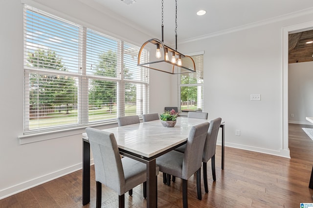 3040 Iris Dr, Hoover, AL 35244 - dining space featuring ornamental molding, baseboards, a chandelier, healthy amount of natural light, and recessed lighting